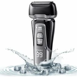 ZHUOXUAN Rasoir Électrique Homme À Grille Sans Fil Base De Recharge, Tondeuse À Barbe, écran LCD, Rechargeable