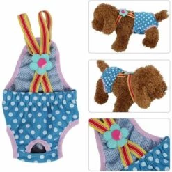 GUAZHUNIFR Points Bretelle Pantalon Hygiéniques Pour Petit Chien Sanitaire Couche Physiologique Culotte Guazhuni (Bleu) -Toilletage et hygiène du chien Soldes 47882220 3