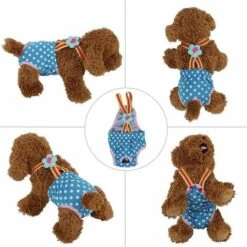 GUAZHUNIFR Points Bretelle Pantalon Hygiéniques Pour Petit Chien Sanitaire Couche Physiologique Culotte Guazhuni (Bleu) -Toilletage et hygiène du chien Soldes 47882220 4