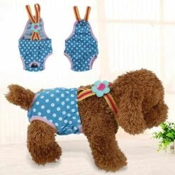 GUAZHUNIFR Points Bretelle Pantalon Hygiéniques Pour Petit Chien Sanitaire Couche Physiologique Culotte Guazhuni (Bleu) -Toilletage et hygiène du chien Soldes 47882220 5