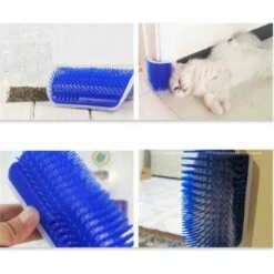 READCLY Brosse De Toilettage Et De Massage Pour Chat D'angle Avec Herbe à Chat, 12,7 X 8,5 X 4,7 Cm, Bleu Pet Supplies 1pc -Toilletage et hygiène du chien Soldes 47943758 5