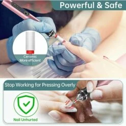 ELLE Ponceuse Pour Ongles, 13 En 1 Lime à Ongle Électrique Sans Fil Professionnel Portable Avec Foret Céramique, Ongles Manucure Machine Puissante Silencieuse Pour Salon/Maison -Toilletage et hygiène du chien Soldes 48728311 3