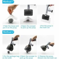 SUPERMARKET Pelle Ramasse Crotte Pour Chien, Pince Ramasse Crotte Avec Sac Ramasse Crotte Chat, Poubelle Portable Poop Scoop Pour Chiens Et Chats D'intérieur En Plein Air Dog Pooper Scooper (Noir) Superma -Toilletage et hygiène du chien Soldes 49134422 4