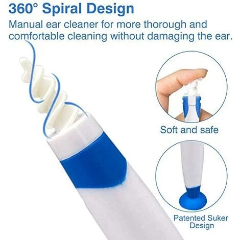 ELLE Nettoyant Oreille, Nettoyant Oreilles Avec Ventouse, Spirale Q Twists Cerumen, Kit D'enlèvement De Cire D'oreille Avec 16 Embouts De Remplacement Lavables En Silicone Pour Famille - Orange 4 ELLE Nettoyant Oreille, Nettoyant Oreilles Avec Ventouse, Spirale Q Twists Cerumen, Kit D'enlèvement De Cire D'oreille Avec 16 Embouts De Remplacement Lavables En Silicone Pour Famille - Orange – Image 4