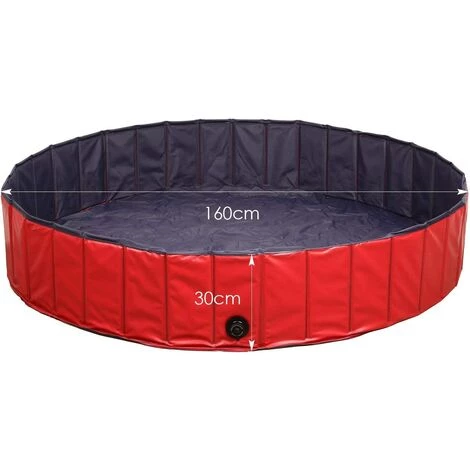 Homfa Piscine Pliable Pour Chiens Rouge 160x30 Cm PVC 2 Homfa Piscine Pliable Pour Chiens Rouge 160x30 Cm PVC – Image 2