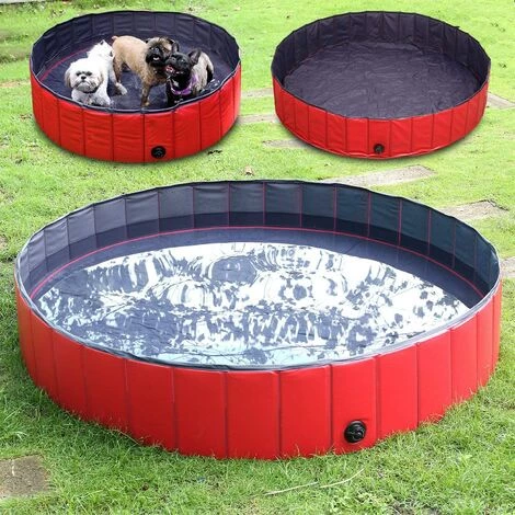 Homfa Piscine Pliable Pour Chiens Rouge 160x30 Cm PVC 5 Homfa Piscine Pliable Pour Chiens Rouge 160x30 Cm PVC – Image 5