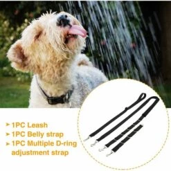 TANABATA Kit De Toilettage Pour Chien Avec Sangle Ventrale, Laisse Réglable Pour Le Bain, Chiot, Chat (noir) -Toilletage et hygiène du chien Soldes 50907083 5