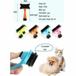 LITZEE Brosse Professionnelle Pour Animaux Domestiques, Brosse Auto-nettoyante, Utilisé Pour Enlever Les Expectorations Et La Fourrure Lâche, Pour Chiens Chats Peigne De Toilettage Autonettoyant (Bleu) -Toilletage et hygiène du chien Soldes 51549004 3
