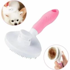 LITZEE Brosse De Toilettage De Chien, Brosse Chat Poil Long, Brosse Chiens Et Chats Autonettoyante, Avec Enlèvement Des Poils En Un Clic, Pour Chiens Et Chats De Petite, Moyenne Et Grande (Rose)