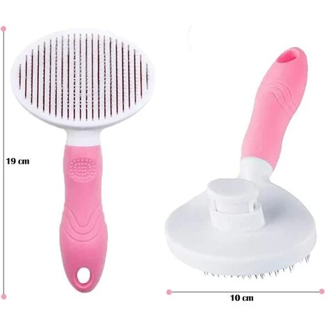 LITZEE Brosse De Toilettage De Chien, Brosse Chat Poil Long, Brosse Chiens Et Chats Autonettoyante, Avec Enlèvement Des Poils En Un Clic, Pour Chiens Et Chats De Petite, Moyenne Et Grande (Rose) 2 LITZEE Brosse De Toilettage De Chien, Brosse Chat Poil Long, Brosse Chiens Et Chats Autonettoyante, Avec Enlèvement Des Poils En Un Clic, Pour Chiens Et Chats De Petite, Moyenne Et Grande (Rose) – Image 2