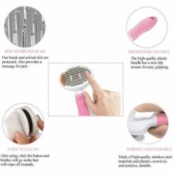 LITZEE Brosse De Toilettage De Chien, Brosse Chat Poil Long, Brosse Chiens Et Chats Autonettoyante, Avec Enlèvement Des Poils En Un Clic, Pour Chiens Et Chats De Petite, Moyenne Et Grande (Rose) 7 LITZEE Brosse De Toilettage De Chien, Brosse Chat Poil Long, Brosse Chiens Et Chats Autonettoyante, Avec Enlèvement Des Poils En Un Clic, Pour Chiens Et Chats De Petite, Moyenne Et Grande (Rose) -Toilletage et hygiène du chien Soldes 51549006 3