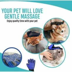 LITZEE NA Gant De Toilettage Pour Animal Domestique – Gant De Nettoyage Efficace – Brosse De Déshedding – Pointes En Silicone Souple Pour Massage Doux – Pour Chats Et Chiens Avec Fourrure Longue Et Courte -Toilletage et hygiène du chien Soldes 51549035 4