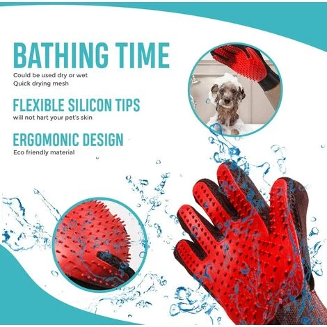 LITZEE NA Gant De Toilettage Pour Animal Domestique – Gant De Nettoyage Efficace – Brosse De Déshedding – Pointes En Silicone Souple Pour Massage Doux – Pour Chats Et Chiens Avec Fourrure Longue Et Courte 4 LITZEE NA Gant De Toilettage Pour Animal Domestique – Gant De Nettoyage Efficace – Brosse De Déshedding – Pointes En Silicone Souple Pour Massage Doux – Pour Chats Et Chiens Avec Fourrure Longue Et Courte – Image 4