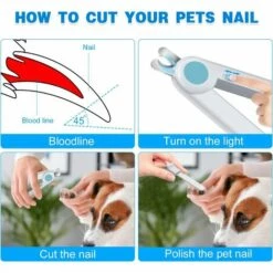 LITZEE Coupe Griffes Chien, Coupe Ongle Pour Chiens Moyenne Et Grande Taille Soin, Toilettage Des Griffes En Toute Sécurité Par Entretoise, Safety Guard, Accessoire Animaux (Bleu) -Toilletage et hygiène du chien Soldes 51549063 4