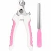 LITZEE Ciseaux à Griffe, Ciseaux à Ongles Pour Animaux, Pince à Ongles Acier Inoxydable Avec Lime à Ongles Et Limite De Sécurité, Pour Chien, Chat, Oiseau, Rongeur Et Toute Taille De Griffe (Rose)