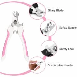 LITZEE Ciseaux à Griffe, Ciseaux à Ongles Pour Animaux, Pince à Ongles Acier Inoxydable Avec Lime à Ongles Et Limite De Sécurité, Pour Chien, Chat, Oiseau, Rongeur Et Toute Taille De Griffe (Rose) -Toilletage et hygiène du chien Soldes 51549067 3
