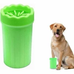 LITZEE Nettoyeur De Pattes De Chien Portable, Brosse De Nettoyage Portable Pour Animaux De Compagnie, Masseur De Nettoyage Des Pieds De Chien / Chat En Silicone Souple, Nettoyage De Chien Sale (vert)