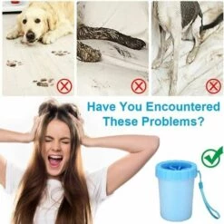 LITZEE Nettoyeur De Pattes De Chien Portable, Brosse De Nettoyage Portable Pour Animaux De Compagnie, Masseur De Nettoyage Des Pieds De Chien / Chat En Silicone Souple, Nettoyage De Chien Sale (vert) -Toilletage et hygiène du chien Soldes 51552993 4