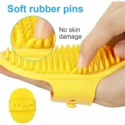 LITZEE Brosse De Toilettage Pour Chien - Brosse De Bain Pour Animal Domestique - Brosse De Bain Avec Poignée Réglable En Caoutchouc - Brosse De Douche Pour Chiens Et Chats à Poils Longs Et Courts(Bleu Et Jaune) -Toilletage et hygiène du chien Soldes 51554540 3