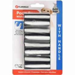 Sacs Pour Déjections Avec Poignée, Couleur Noir 4 X 15 Sacs - Flamingo Pet Products - Noir