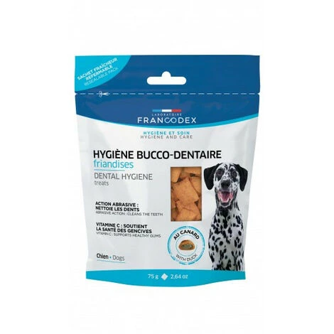 Friandises Hygiène Bucco-Dentaire 75g Pour Chiens - Francodex 1 Friandises Hygiène Bucco-Dentaire 75g Pour Chiens - Francodex