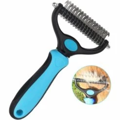 LITZEE Brosse De Toilettage Pour Chien 17 + 9 Dents Double Face Pour Enlever Les Poils Courts Ou Longs