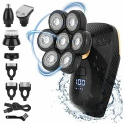 ZHUOXUAN Rasoir Chauve, Rasoir Electriques Hommes, Sèche-cheveux Autonome Rasoir Rechargeable Couteau à Barbe Pour Hommes Tête De Rasage Portable