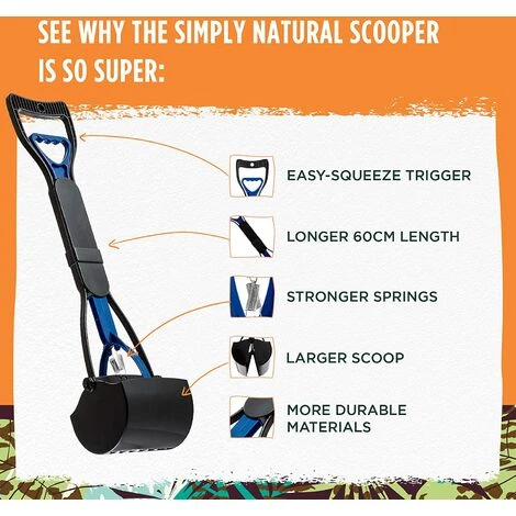 Fei Yu Pelle Ramasse Crottes Par Simply Natural – Pelles Ramasse Crottes 60 Cm à Grande Tête, Poignée Facile à Presser Et Ressors Haute Tension 3 Fei Yu Pelle Ramasse Crottes Par Simply Natural – Pelles Ramasse Crottes 60 Cm à Grande Tête, Poignée Facile à Presser Et Ressors Haute Tension – Image 3