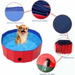 SUPERMARKET Pliable Piscine Baignoire,Piscine Chien Grand,Piscine Pour Animaux,Piscine Pliable Pour Chien,pour Chien/Chat Animal Extérieur Ou Intérieur(60 * 20 Cm)，Superma -Toilletage et hygiène du chien Soldes 52792883 3