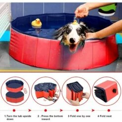 SUPERMARKET Pliable Piscine Baignoire,Piscine Chien Grand,Piscine Pour Animaux,Piscine Pliable Pour Chien,pour Chien/Chat Animal Extérieur Ou Intérieur(60 * 20 Cm)，Superma -Toilletage et hygiène du chien Soldes 52792883 4