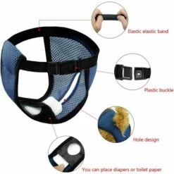 Kartokner Lot De 2 Culotte Pour Chien Femelle Culotte Chiennes Chaleurs Culottes Menstruelle Avec 6 Serviettes Hygiéniques,Noire&Bleu S -Toilletage et hygiène du chien Soldes 52827380 5