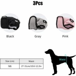 Kartokner Couche Pour Chien,Lot De 3 Couches Chien Lavable Couches Réutilisables Pour Chien Lavables Culotte Pour Chien Femelle Serviettes Hygiéniques De Chien Pour Différents Types De Chiens S (S) -Toilletage et hygiène du chien Soldes 52827404 3