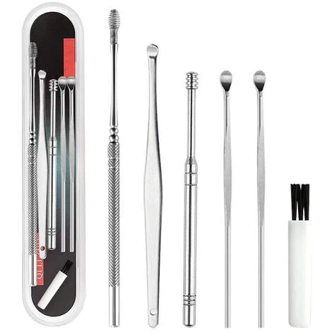 LIFCAUSAL 6 Pièces En Acier Inoxydable Spirale Ressort Oreille Choix Cuillère Cire Enlèvement Nettoyant Cueilleurs Ensemble Avec Boîte Soins De Santé Oreille Soins 1 LIFCAUSAL 6 Pièces En Acier Inoxydable Spirale Ressort Oreille Choix Cuillère Cire Enlèvement Nettoyant Cueilleurs Ensemble Avec Boîte Soins De Santé Oreille Soins
