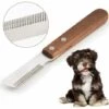 Fei Yu Couteau à Trimmer Pour Main Droitier Couteau à Dénuder Professionnel Pour Chien Avec Manche Ergonomique En Bois