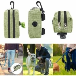 ALMI Distributeur Sac A Crottes Chien, Distributeur De Sacs à Déjections Canines Avec Mousqueton Et Double Compartiments, Distributeur De Sacs Ramasse-crottes Pour Chiens De Grande Capacité -Toilletage et hygiène du chien Soldes 53771305 4