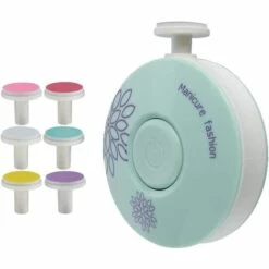 Kartokner Coupe-Ongles Pour Bébé, Lime à Ongles électrique Pour Nouveau-né, Broyeur De Kit De Lime à Ongles 6 En 1, Soin De Coupe-Ongles De Sécurité Pour Bébé, Ensemble De Manucure Pour Enfants(Mint Green)