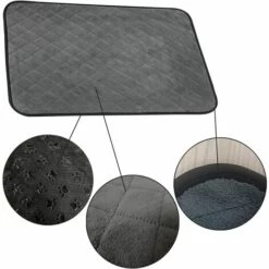 TANABATA Tapis à Pipi Pour Chien/Chat/Lapin, Tapis Éducateur Chiot, Tapis De Dressage Animal, Lavable, Réutilisable, Absorbant, 60 * 45CM, Gris, 2 Pcs -Toilletage et hygiène du chien Soldes 53856340 3