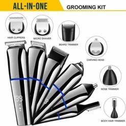TANABATA Tondeuse Cheveux Tondeuse Barbe Pour Homme,Kit Tondeuses Faciales Corps Moustache Nez Multifonctionnele 6 En 1,Affichage LED,Rechargeable USB,Imperméable -Toilletage et hygiène du chien Soldes 54020946 3
