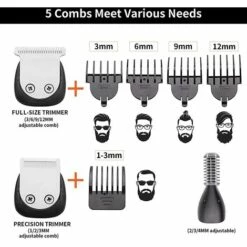 TANABATA Tondeuse Cheveux Tondeuse Barbe Pour Homme,Kit Tondeuses Faciales Corps Moustache Nez Multifonctionnele 6 En 1,Affichage LED,Rechargeable USB,Imperméable -Toilletage et hygiène du chien Soldes 54020946 4