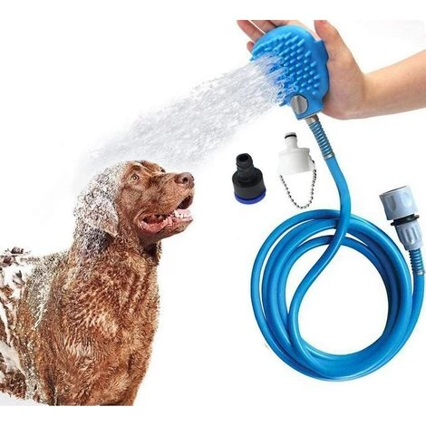 REGALOS Pomme De Douche Pour Animal Domestique,Maison De Jambe, Outil De Bain Pour Chien Avec Brosse,Tuyau En PVC Et 2 Adaptateurs De Tuyau Pour Chien,Chat 1 REGALOS Pomme De Douche Pour Animal Domestique,Maison De Jambe, Outil De Bain Pour Chien Avec Brosse,Tuyau En PVC Et 2 Adaptateurs De Tuyau Pour Chien,Chat