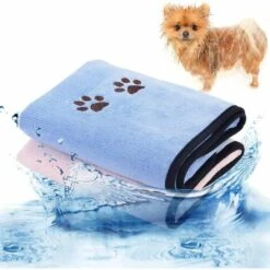 ILOVEMILAN Serviette à Séchage Rapide Pour Chien, Serviettes Absorbantes Pour Chiens, Serviette De Bain Pour Animaux De Compagnie -Toilletage et hygiène du chien Soldes 54078850 5
