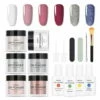 THSINDE Kit De Poudre Pour Ongles Dip, Kit De Poudre Pour Ongles Pour Débutants, Kit De Démarrage Pour Poudre Dip Nails (rouge)