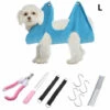 MERKMAK Hamac De Toilettage Pour Chien De Compagnie 5 En 1 Pour Petits, Moyens Et Grands Chiens Et Chats Pour Le Bain Et La Coupe Des Ongles Avec Peigne Coupe-Ongles Bleu L