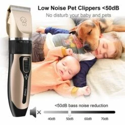 TINOR Tondeuse Chien Silencieuse, Tondeuse Pour Chat, Tondeuse Chien Poil Long Epais, Tondeuse à Poils D'animaux, Tondeuse Professionnelle Electrique Rechargeable Sans Fil Pour Chien, Chat, Lapin -Toilletage et hygiène du chien Soldes 54679618 3