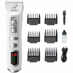 TINOR Tondeuse Chien Professionnelle Avec Écran LCD, Tondeuse Chien Poil Long Épais, Tondeuse Pour Chien Chat Sans Fil, Kit Toilettage Chien, Lame Détachable Céramique 4h D’Utilisation