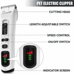 TINOR Tondeuse Chien Professionnelle Avec Écran LCD, Tondeuse Chien Poil Long Épais, Tondeuse Pour Chien Chat Sans Fil, Kit Toilettage Chien, Lame Détachable Céramique 4h D’Utilisation -Toilletage et hygiène du chien Soldes 54679620 3