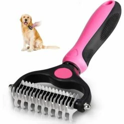 TINOR Brosse Poil Chien Brosse Chat, Râteaux De Démêlage Chiens, Brosse Toilettage Enlever Poils, Peigne De Toilettage Pour Sous Poil Élimine Les Sous, Râteau Démêlant Pour Animaux [Long/Court/sous-Poil]