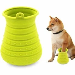 ILOVEMILAN Nettoyeur De Patte De Chien, Patte De Chien Cleaner Avec Serviette De Nettoyage Pour Patte D'Animal Familier Pour Chiens Chats Massage Toilettage Sale Griffes De Chien(Vert)