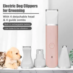 ASUPERMALL Tondeuse Électrique Multifonction 4 En 1 Pour Chien Pour Le Toilettage Sans Fil Pour Chien, Tondeuses, Outils De Toilettage Pour Animaux De Compagnie à Faible Bruit, Batterie Intégrée Avec 4 Têtes Détachables Et 4 Peignes De Guidage -Toilletage et hygiène du chien Soldes 55665877 4