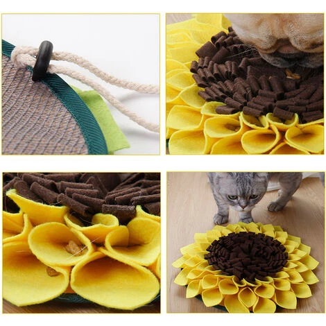 BENOBBY KIDS Tapis D'entraînement Tournesol Petit Puzzle De Chien Couverture D'entraînement Apaisante Jeu D'alimentation Interactif De 38 * 38 * 4 Cm Pour Encourager Les Compétences Naturelles De Recherche De Nourriture Chez Les Chiens Et Les Chats Bols De Voyage, Sou 2 BENOBBY KIDS Tapis D'entraînement Tournesol Petit Puzzle De Chien Couverture D'entraînement Apaisante Jeu D'alimentation Interactif De 38 * 38 * 4 Cm Pour Encourager Les Compétences Naturelles De Recherche De Nourriture Chez Les Chiens Et Les Chats Bols De Voyage, Sou – Image 2